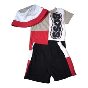 3 Pc Shorts Set With Hat 3 Mos